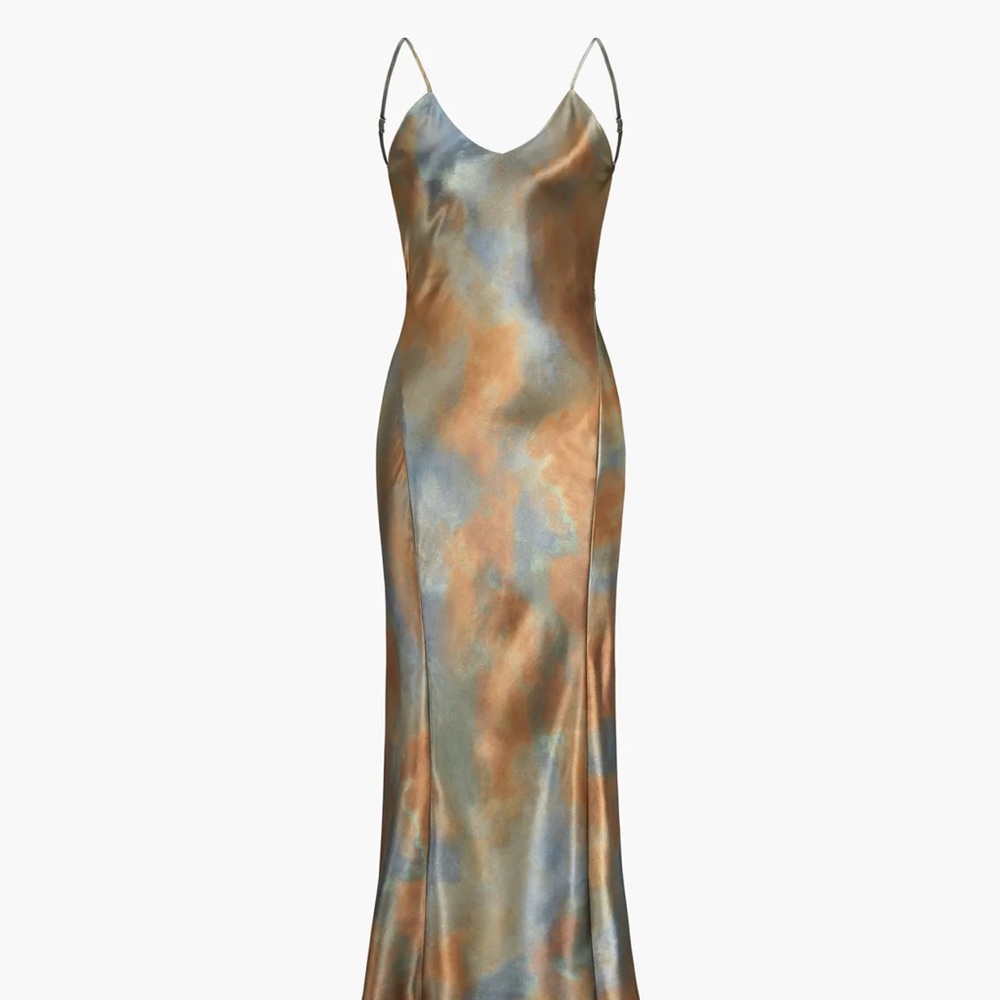 Commense - Neptune Satin Open Back Long Dress